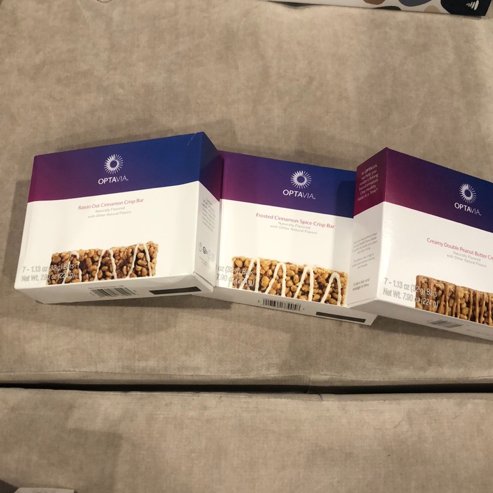 3 boxes of Optavia snack bars - unopened expire end of 2023
